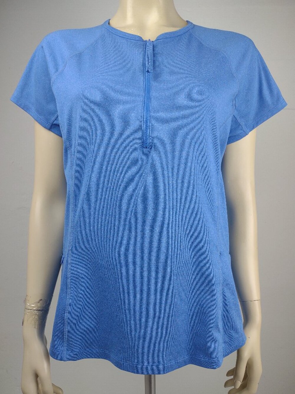 NWOT Title Nine blue 1/4 zip short sleeve pullover performance top ladies Large